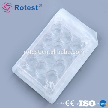 12 holes disposable plastic cell culture plate